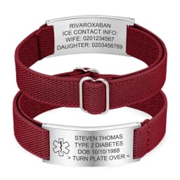 Personalized Medical Alert Bracelet for Men Customized Elastic Strap Stainless Steel Medical ID Bracelets Engraved Medic Info