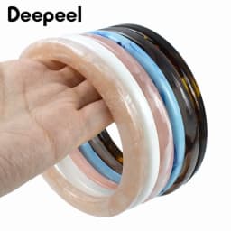 2Pcs 9.4cm Resin Round Bags Handle Plastic Amber O Ring for Wovenbag Purse Handbag Handles DIY Handmade Craft Bag Accessories
