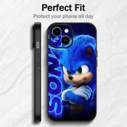 Cartoon Hedgehog S-Sonices Phone Case For IPhone12 13 14 15 16 17Pro Max Plus Classic Black Soft Shell
