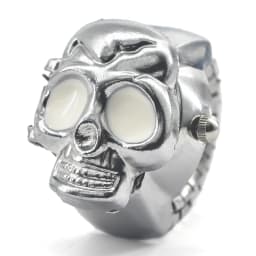 Creative Skull Selling Personality Quartz Ring Watch Alloy Circular Dial Unisex Christmas Gift Fun Watch