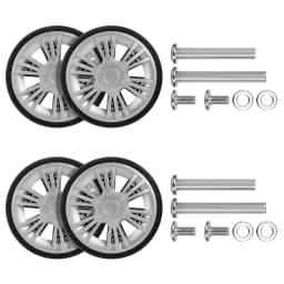 GUGULUZA 4pcs Silver Luggage Wheel Replacement with Screw Travel Suitcase Wheels Diameter 55mm Trolley Caster Repairing Parts