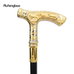 Golden White Lion Luxury Pattern Walking Stick Party Fashion Elegant Walking Stick Decorative Cospaly Cane Knob Crosier 89cm