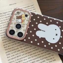 Luxury Cute cartoon Miffy brown white Polka Dots Phone Case For iPhone 16 15 14 13 17 Pro Max lovely Star Miffy Lens protect