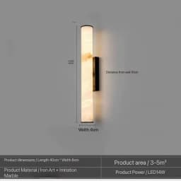 Modern Copper and Black Wall Lamp Faux Marble Wall Light for Entryway Bedroom Dining Room Hallway Home Decor Lighting