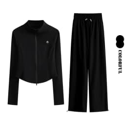DRUR Two Piece Running Pants Set for Women Tracksuit 2 Piece Workout Jacket With Sweatpants Sets Loungewear Fall Street Style