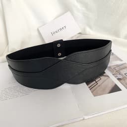 Women Solid Color Wide Belt Corset PU Leather Elastic Skinny Slim Body Waistband Female Lady Coat Suit Decorative Strap Girdle