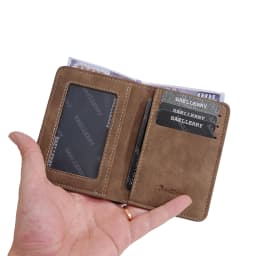 Thin Sanded Leather Multi-Card Driver's License Card Holder Simple Casual New Business Multi-Function Bifold Men's Short Wallet