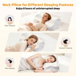 JHK 1 Pack Ergonomic Cooling Cervical Pillow Memory Foam Pillow for Neck Pain Relief Foam Bed Pillow with Cooling Washable Cover Pillowcase