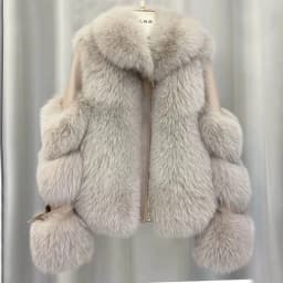 2025 Winter New Imitation Fox Fur Grass Jacket for Women Short Fashion long sleeves Motorcycle Jackets Women's Zipper Outwear