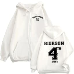 Wing Leader Xaden Riorson Zip Up Hoodie Basgiath War College Fourth Wing Fans Coats Sweatshirt Men Women Casual Oversized Hooded