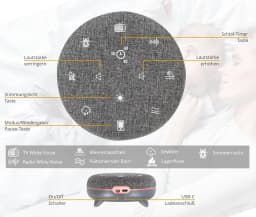 White Noise Sound Machine Relaxation with 7 Soothing Sounds Bluetooth Speaker Night Light for Better Sleep Quality