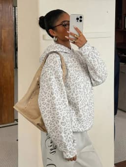Women's Autumn Winter Leopard Print Long Sleeve Hooded Pullover Sweatshirt