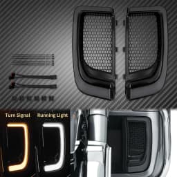 Motorcycle LED Turn Signal Running Fairing Lower Grills Light Black For Harley Touring Tri Road Street Electra Glide FLHTCU