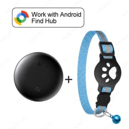 Android Smart Location Tag With Cat Collar Works with Google Find Hub GPS Tracker Item Finder Wallet Suitcase Pets Bag Luggage