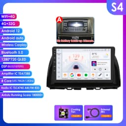 10.1" Hizpo 2Din Android13 Car Radio for Mazda CX-5 2012 - 2015 DSP RDS GPS Navigation BT 4G Android Auto CarPlay 360° CAM
