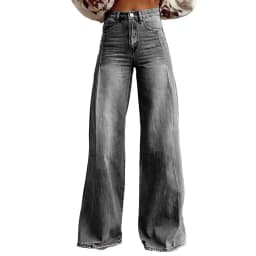Summer Women's Large Hole Patchwork Jeans High Waist Wide Legs Trousers Cool Girl Casual Bottoms Female Denim Pants