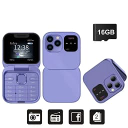 Foldable Mini Mobile Phone Speed Dial 1.77'' Display Dual SIM Cellphone Flashlight Blacklist Magic Voice FM Radio Fold Telephone