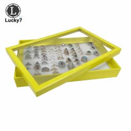100-position Ring Tray Velvet Sponge Ring Display Box Cardboard Jewelry Storage Box Dust-proof Cover Tray