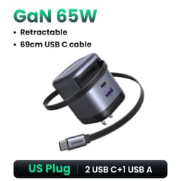 UGREEN 100W 65W 45W GaN Charger With Retractable USB C Cable PPS PD Fast Charger For Laptop Macbook Pro Tablet iPhone 18 Samsung