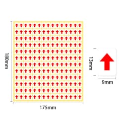 10 PCS Red Arrow Stickers Self Adhesive Custom Labels Round Square Unhealthy Product Indication Rework Sign