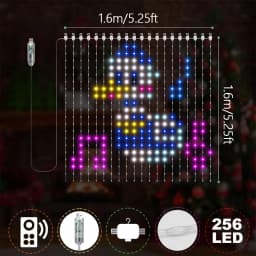 1/2/4PCS Smart LED Curtain Lights LED Fairy Lights App Control Music Sync DIY Pattern Waterproof for Indoor Outdoor Party Decor