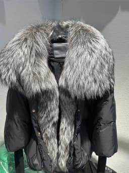 OFTBUY New Duck Down Jacket Winter Coat Women Super Large Real Silver Fox Fur Collar Jacket Knit Sleeve Fashion Luxury Outerwear