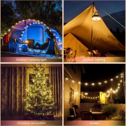 Solar Camping String Lights Waterproof Camping Lights with 8 Lighting Modes Rechargeable Outdoor Camp Lamp Portable Tent Lantern