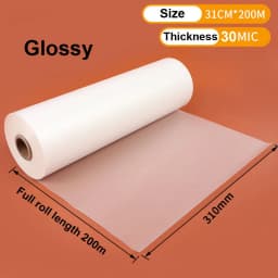 100/200M Glossy Matte Satin Clear 16Mic 18Mic 20Mic 27Mic 28Mic 30Mic 1" Core Hot Laminating Films Bopp for Hot Roll Laminator
