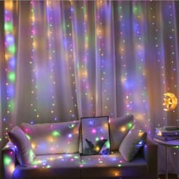 LED Curtain Lights USB Warm Fairy String Lights Festival Lighting Rainbow Window Lamp Home Bedroom Wedding Christmas Decoration