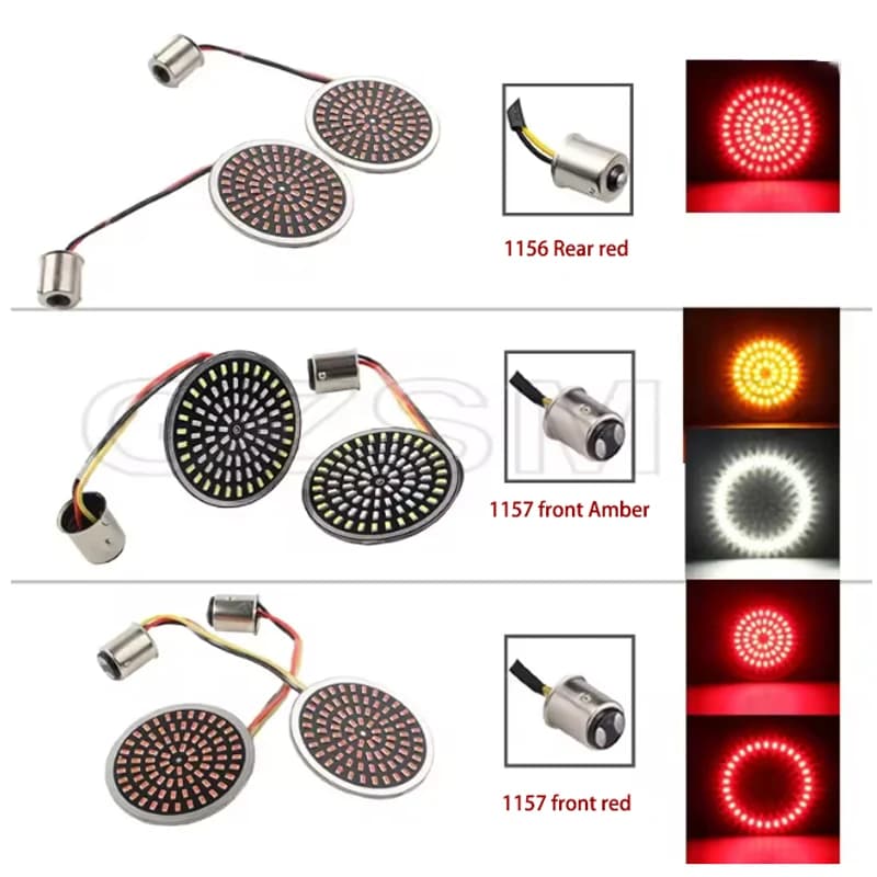1156 1157 LED Turn Signal Indicator Light Bullet Lamp 2 inch Inserts Light for Harley Sportster Touring Electra Glide CVO Moto