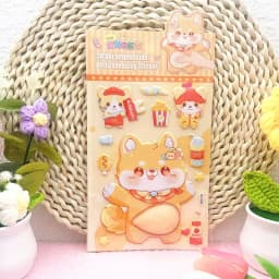 1PC Lovely Animal 3D Stereo Tummy Press Fun Stress Relief Sticker,Rabbit Panda for DIY Craft,Scrapbook,Phone Case Decor