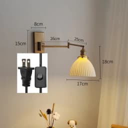 IWHD Nordic Modern LED Wall Sconce Left Right Rotate Pull Chain Switch Bedroom Restaurant Bar Beside Lamp Ceramic Stair Light