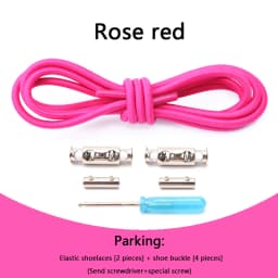 1 Pair No Tie Shoelaces For Sneakers Elastic Shoelace Metal Spring Lock Man And Woman Shoe Accessories Lazy Shoe Laces 100cm