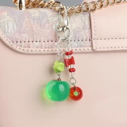 Strawberry Bag Charm Delicate Cute Key Chain 3d Pink Strawberry Key Chain Sweet Resin Key Ring For Christmas Gift Backpack