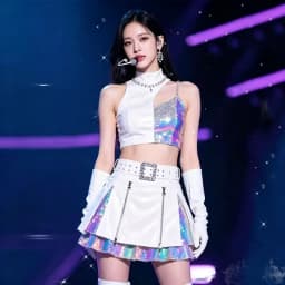 White Jazz Gogo Dance Female Group Bar Performance Suit Stage Performance Outfit PU Fabric All Seasons Unisex Youth And Middl...