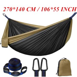 Outdoor Camping Hammock, Single & Double Person Heavy Duty Hammock with Carrying Bag and Tree Straps for Picnic Beach Travel