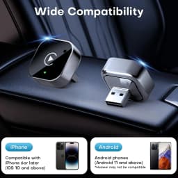 Wireless CarPlay & Android Auto Adapter 2026 Upgrade: Wired to Wireless for Cars with Built-in Apple CarPlay/Android Auto, Mini