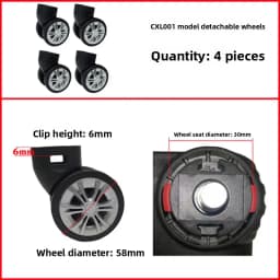 Detachable Universal Wheel Luggage Wheel Tool Box Makeup Case Roller No Disassembly Needed Single Wheel Slider Tool