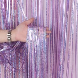 2M Glitter Pink Metallic Foil Tinsel Curtain Backdrop Birthday Wedding Bridal Shower Bachelorette Party Decor Adult Anniversary
