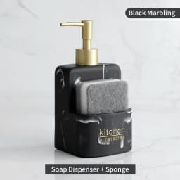 Kitchen Accessories Sink Countertop Liquid Hand Soap Dispenser Pump Bottle Caddy with Storage Compartment Holds Stores Scrubbers