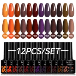LILYCUTE 12PCs 7ml Nude Brown Red Nail Gel Polish Set Semi Permanent UV Gel For Nail Art Manicure Soak Off Gel Nail Polish Kit