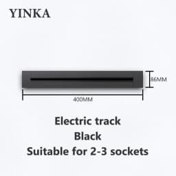 Track Socket Kitchen Wall Outlet, FR EU US UK Universal Standard Round Romovable Adapter Plug,Electrical Outlet with USB, Black