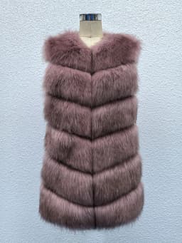 Women Faux Fox Fur Vest Coats Solid Mid Length Fur Jackets V Neck Sleeveless Thick Warm Fur Casual Loose Fit 2026 Autumn Winter