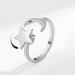 SMJEL Flower Shiny Rhinestone Rotatable Fidget Spinner Ring for Women Anti Anxiety Butterfly Animal Design Anti Stress Accessory