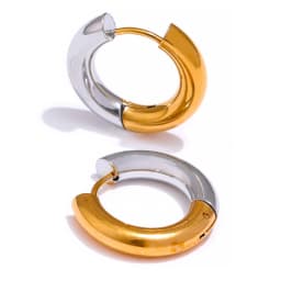 Yhpup Chic Stainless Steel Geometric Round Hoop Earrings Women Gold Silver Color Charm Trendy Fashion Temperament Jewelry