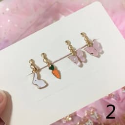 2 Pairs/Set 2 Pairs/Set New Arrivals Cute White Cats Butterfly Clip on Earrings for Kids Girls Earrings Jewelry No Pierced Child