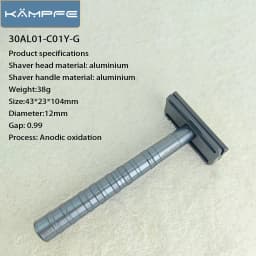 KAMPFE Aluminum Manual Razor Shaver Safety CNC Processed Hair Removal Tool with 5 Spare Blades for Men And Women