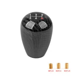 5/6 Speed Carbon Fiber Style Gear Shift Knob JDM Universal Shape Manual Transmission Shifter Lever Knob 8MM 10MM 12MM