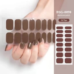 16/20/22Tips Semi-Cured Gel Nail Patch Adhesive Sliders Long Lasting Full Gel Nail Stickers DIY Manicure Harden In UV Lamp Need