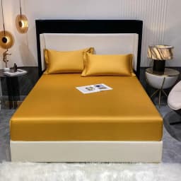 1000TC Premium Egyptian Cotton Fitted Sheet Elastic Bed Sheet, Solid Plain Long Staple Natural Cotton Bed Sheet Pillowcases